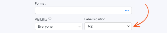 Field Options Label Position