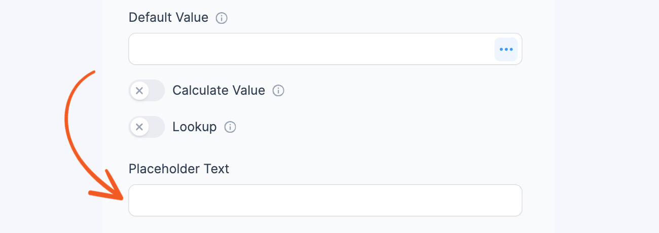 Field Options - Placeholder text