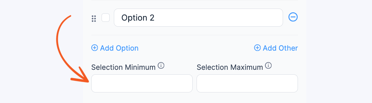 Selection Minimum field option in a Checkbox field
