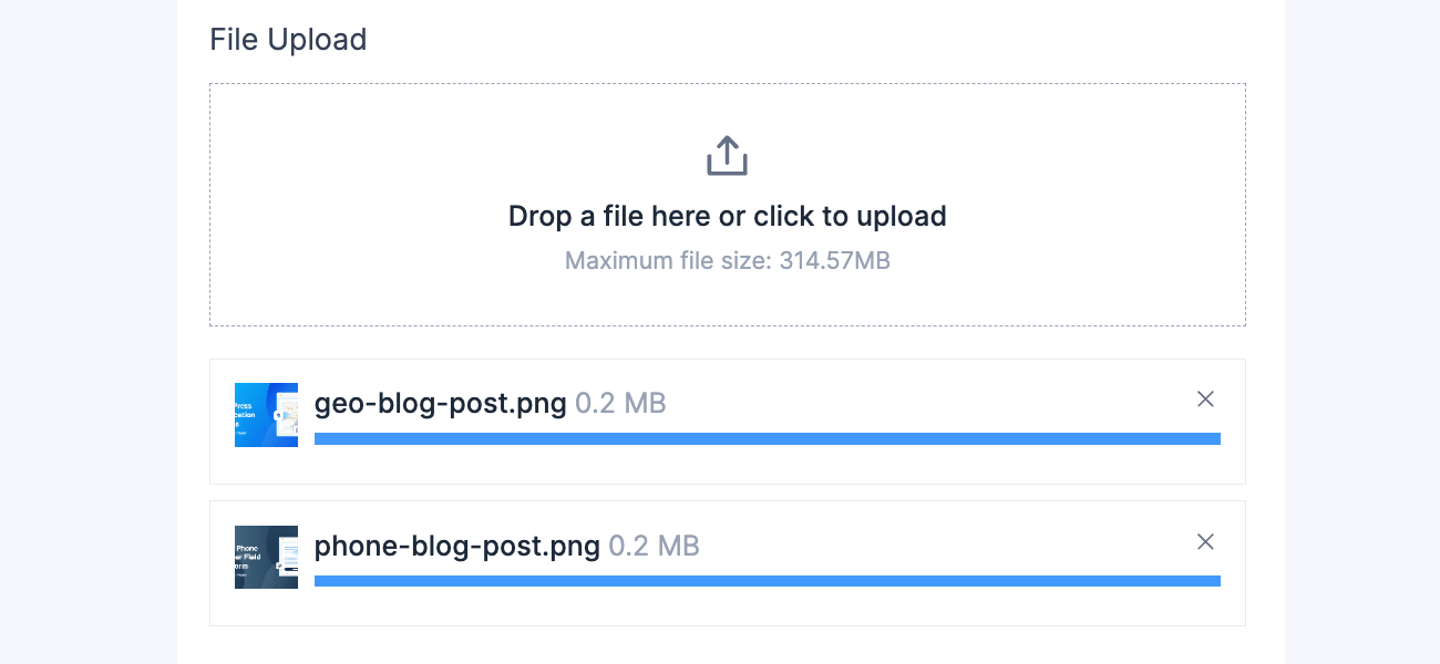 Drag and drop file upload form