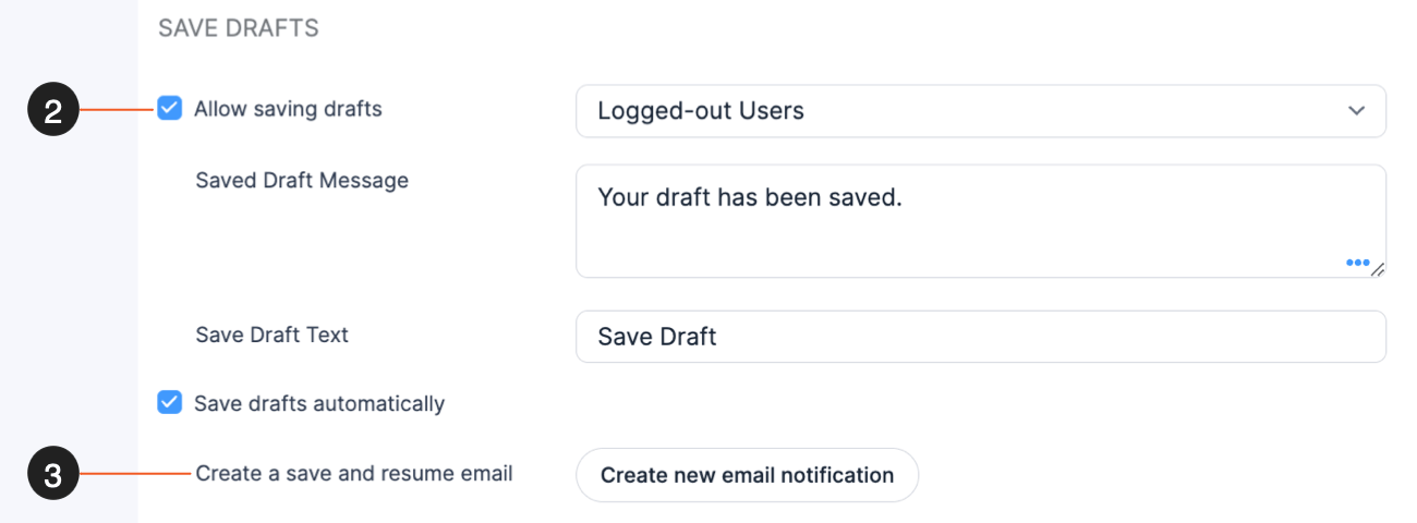 Form Abandonment - Create Save and Resume Email