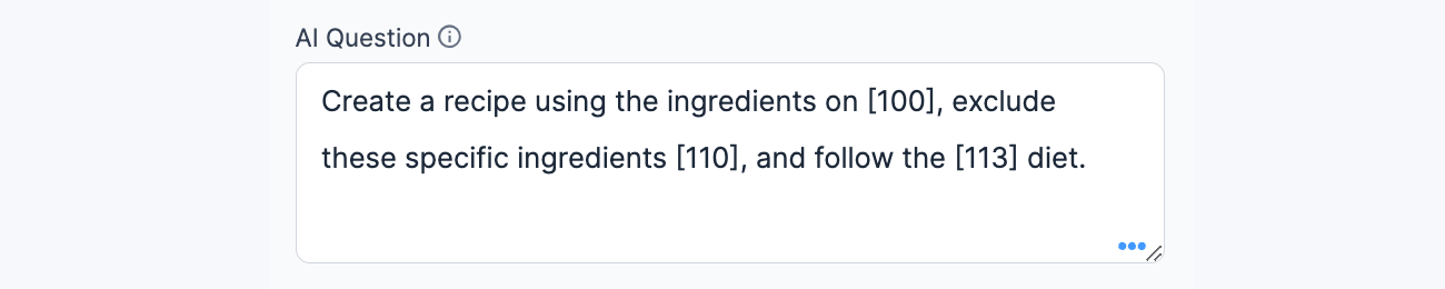 Form AI - Insert multiple fields in the AI Question box Form AI - Insert multiple fields in the AI Question box