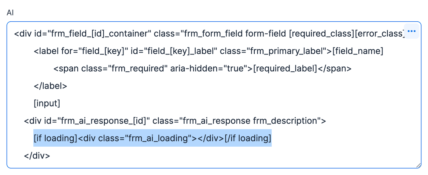 Form AI - Loading tags in Customize HTML Form AI - Loading tags in Customize HTML