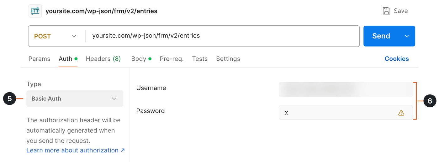 Form Webhooks API - Postman Basic Auth Form Webhooks API - Postman Basic Auth