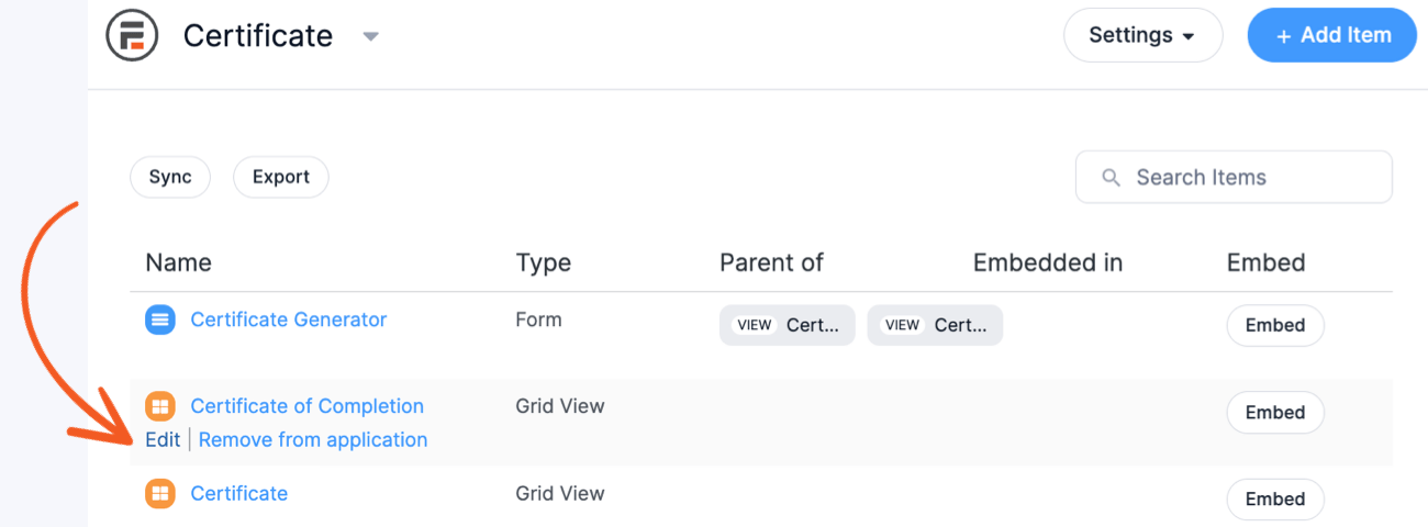 Select the Certificate of Completion View Select the Certificate of Completion View