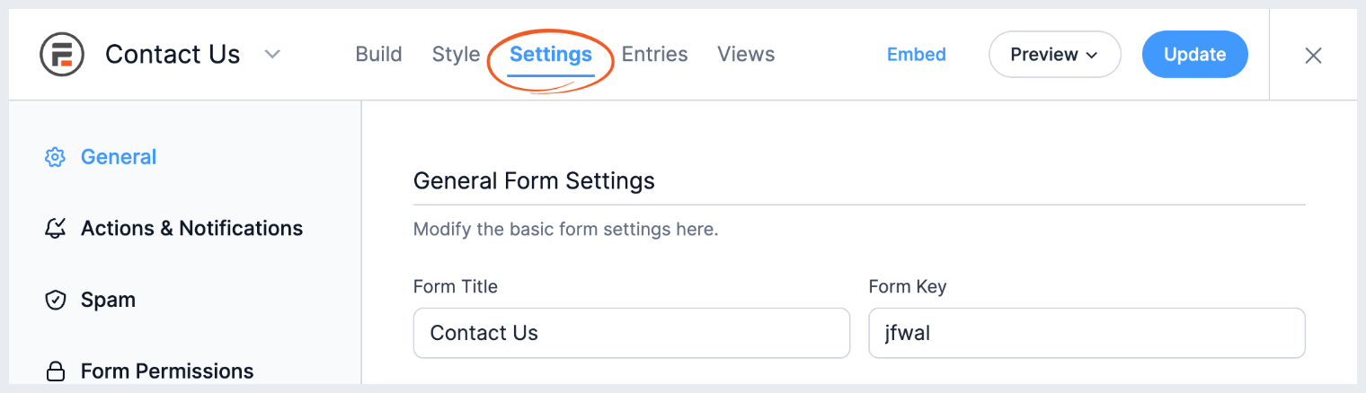 Front End Edit Form Settings Front End Edit Form Settings