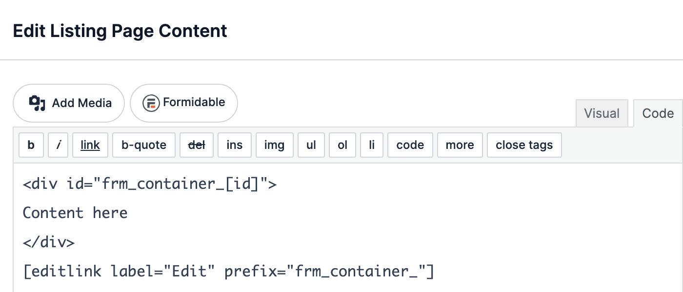 Front End Edit - Edit in Place Front End Edit - Edit in Place