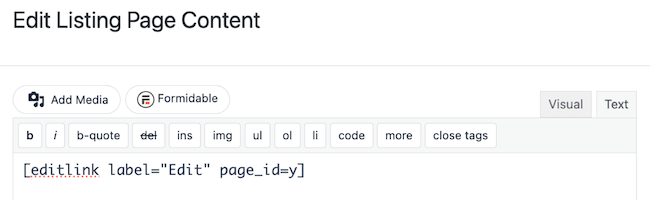 Front End Edit - Standard Editing