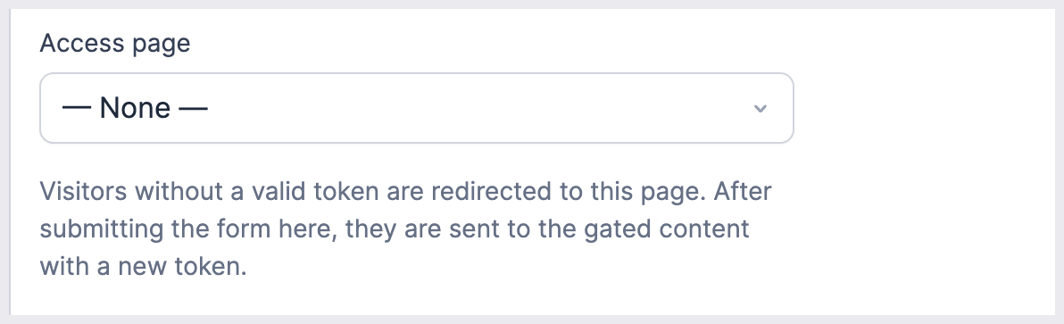 Access page settings
