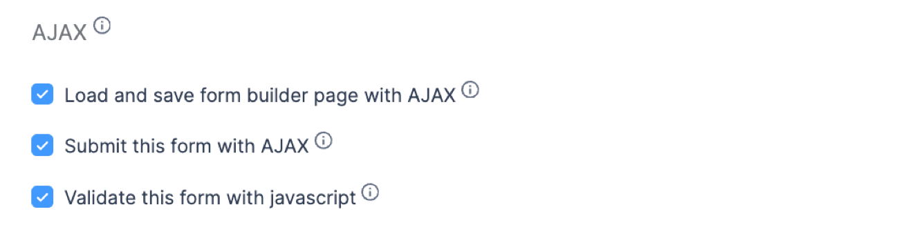Form Settings AJAX Form Settings AJAX