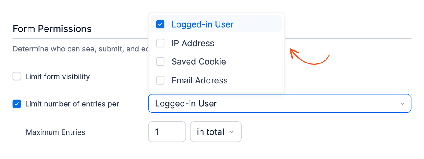 Form Settings Limit Number of Entries Form Settings Limit Number of Entries
