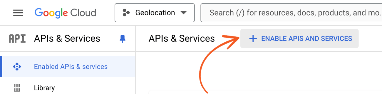 Google Console enable API