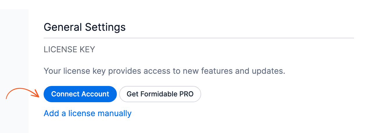 Global Settings License Key - Connect Account button Global Settings License Key - Connect Account button