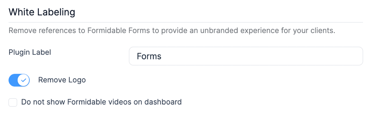 Global Settings White Labeling