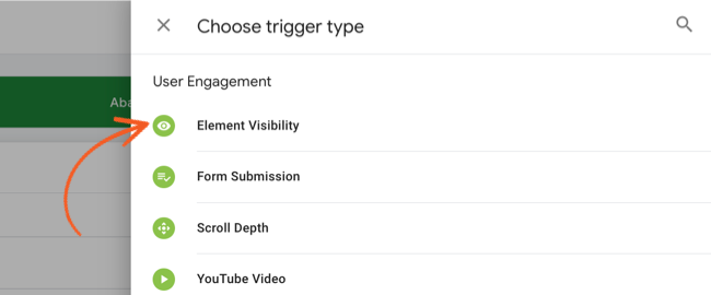 Google Analytics - Trigger Element Visibility