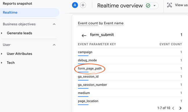 Google Analytics - Verify Tag Form Page Path