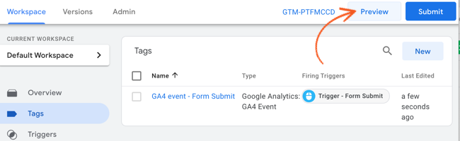 Google Analytics - Verify Tag Preview