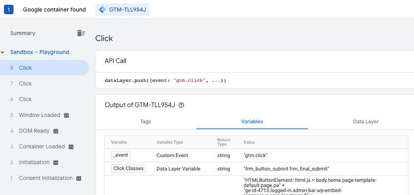 Google Tag Manager Preview Track Clicks