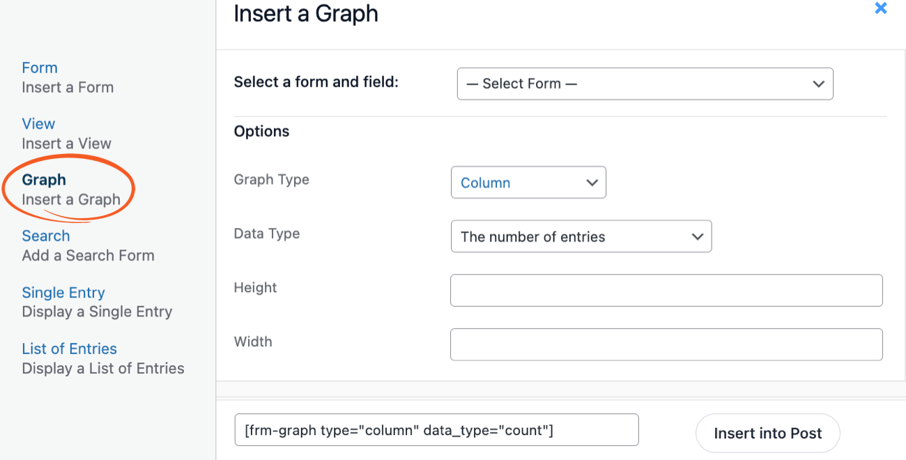 Graph Shortcode Builder