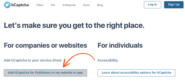 hCaptcha - Add Free plan