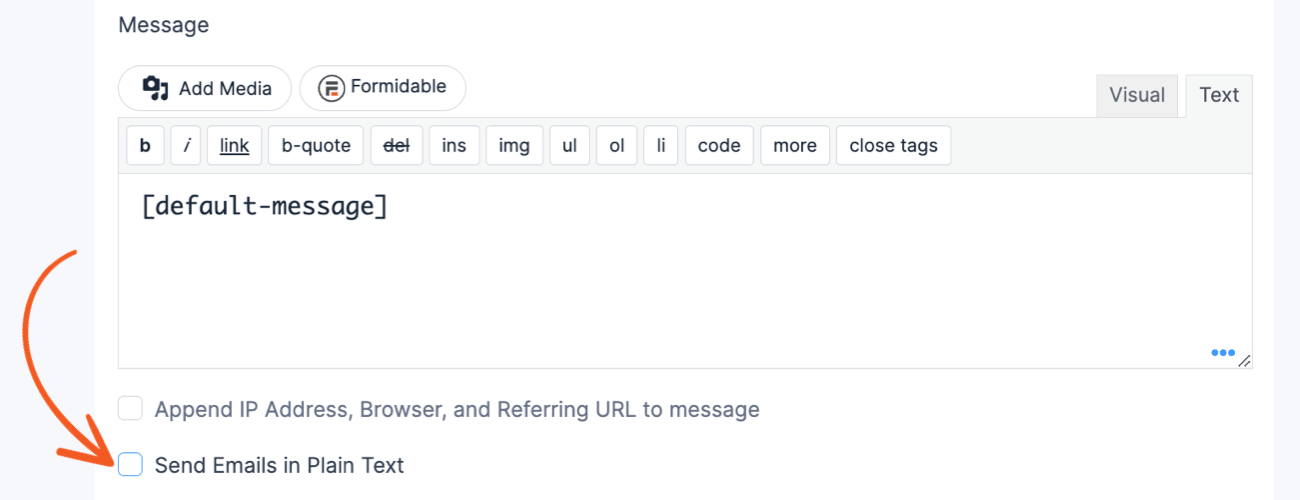 HTML troubleshooting - Send emails in plain text