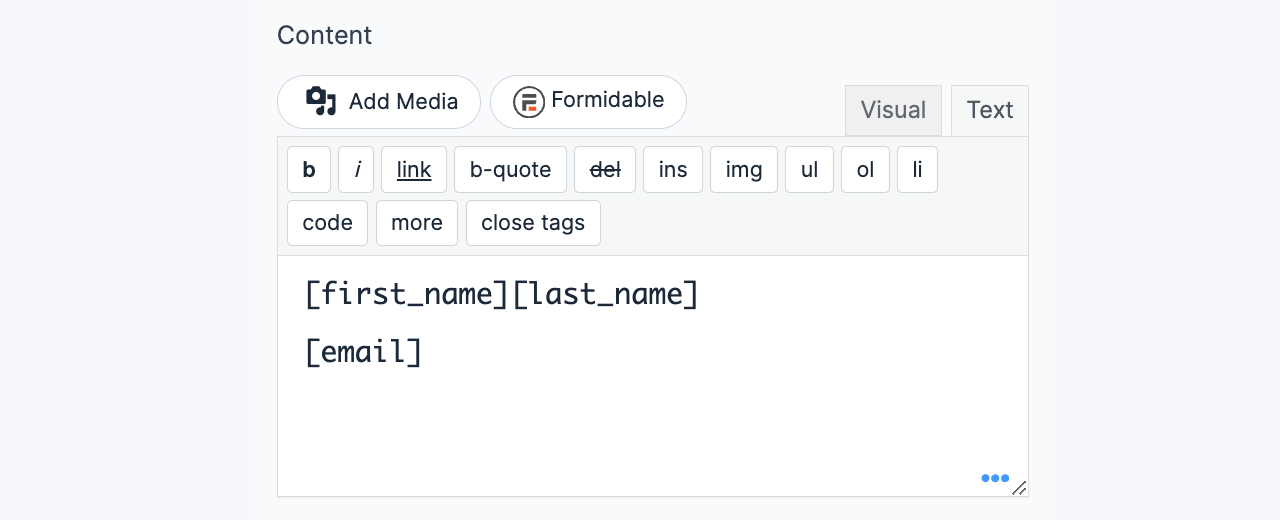HTML Default Content Box