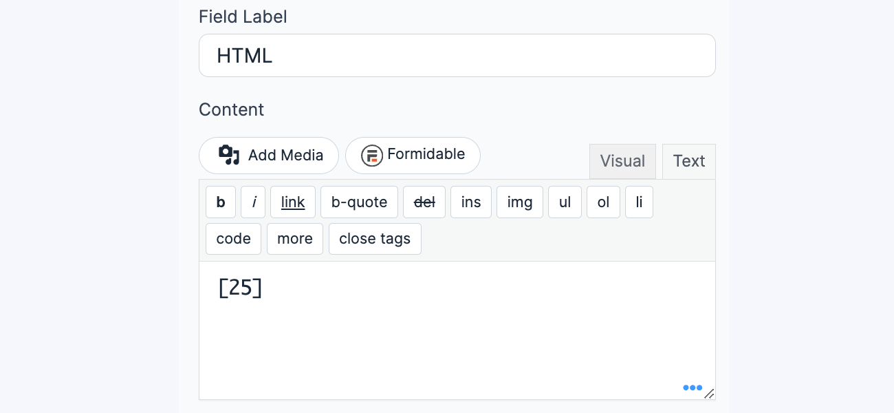 HTML display value