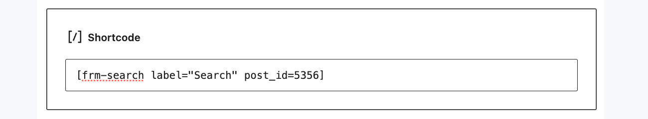 Add search shortcode using a block editor