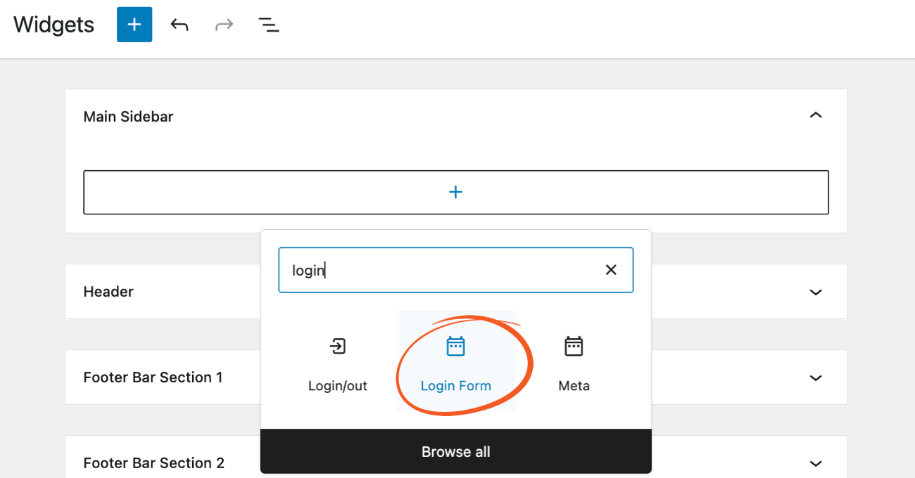 Login Widget