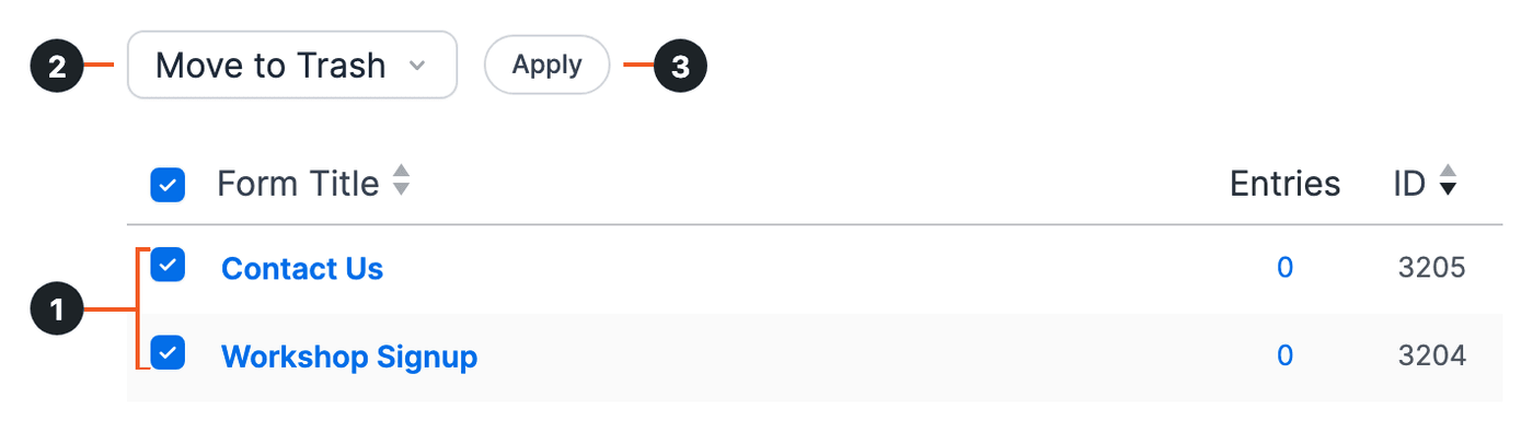 Manage Forms Listings Bulk Delete Manage Forms Listings Bulk Delete