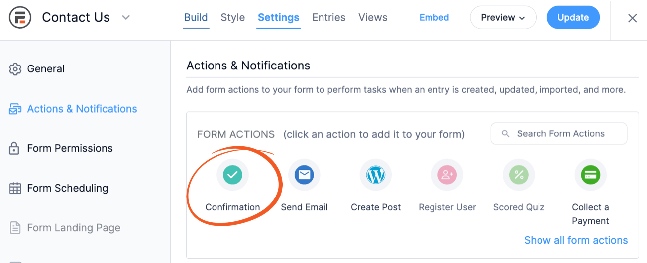 Confirmation button