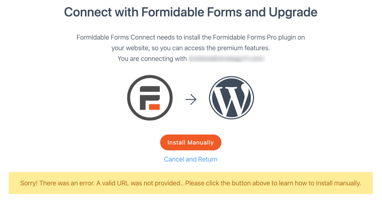Cancel and return when connecting to account using the Onboarding Wizard