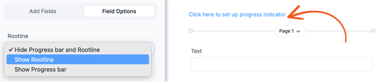 Click here to set up a rootline progress indicator