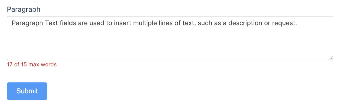 Limit the Characters or Words in a Paragraph field