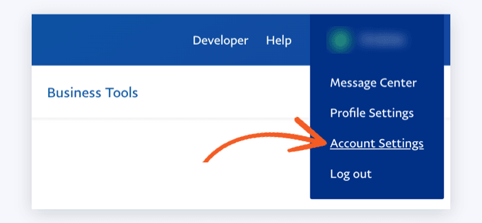 Access PayPal Business account settings