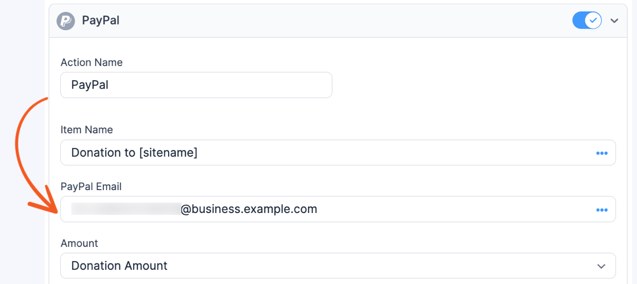 Insert the PayPal email in the form action. Insert the PayPal email in the form action.