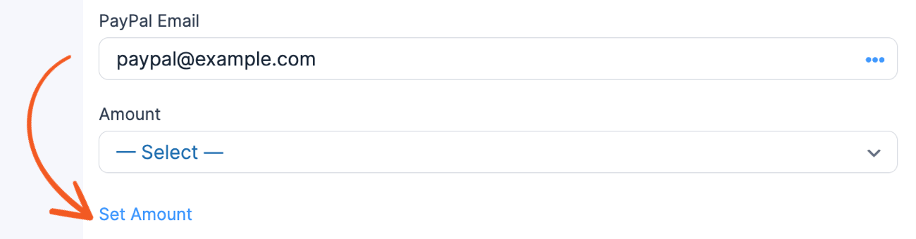 PayPal form set amount