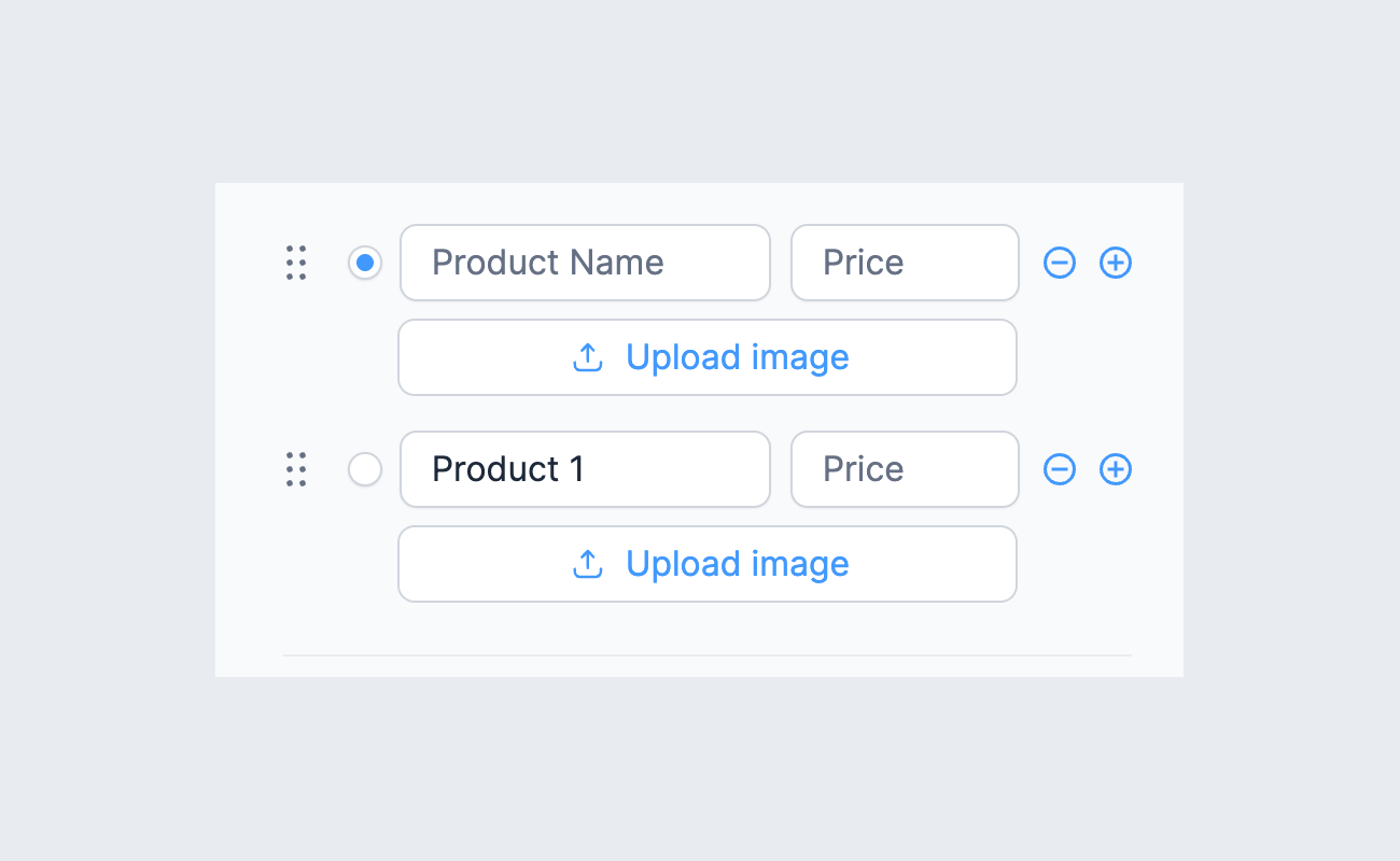 Product field image upload