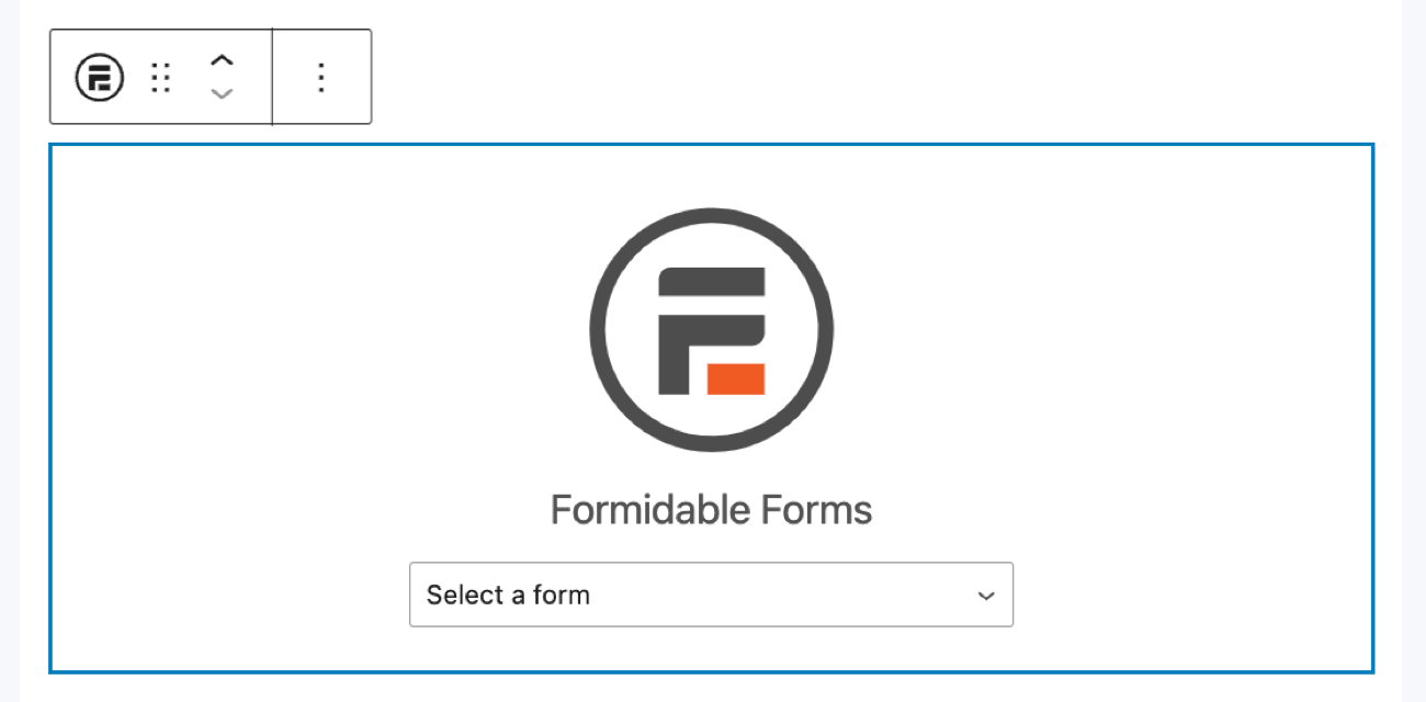 Use Formidable's WordPress block to display your form