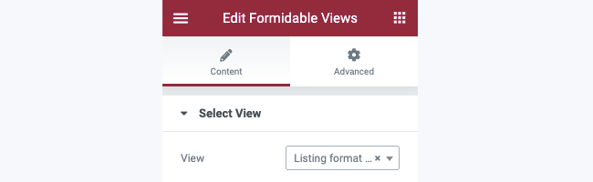 Publish View Elementor Widget Options