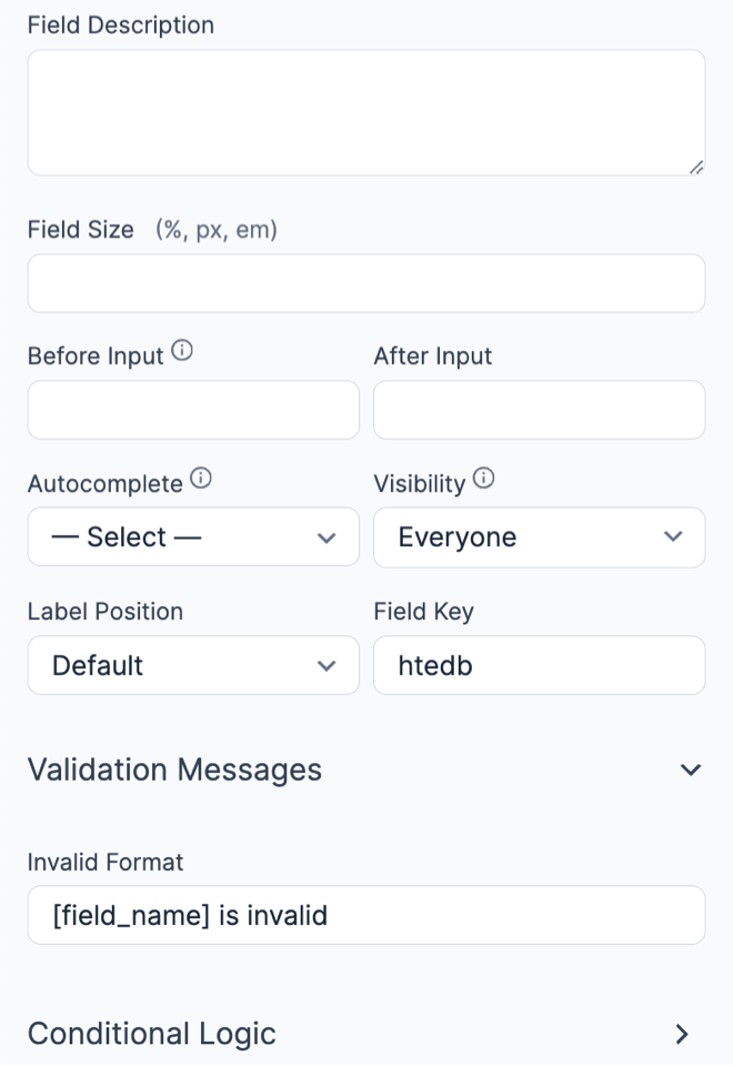 Advanced quantity field options