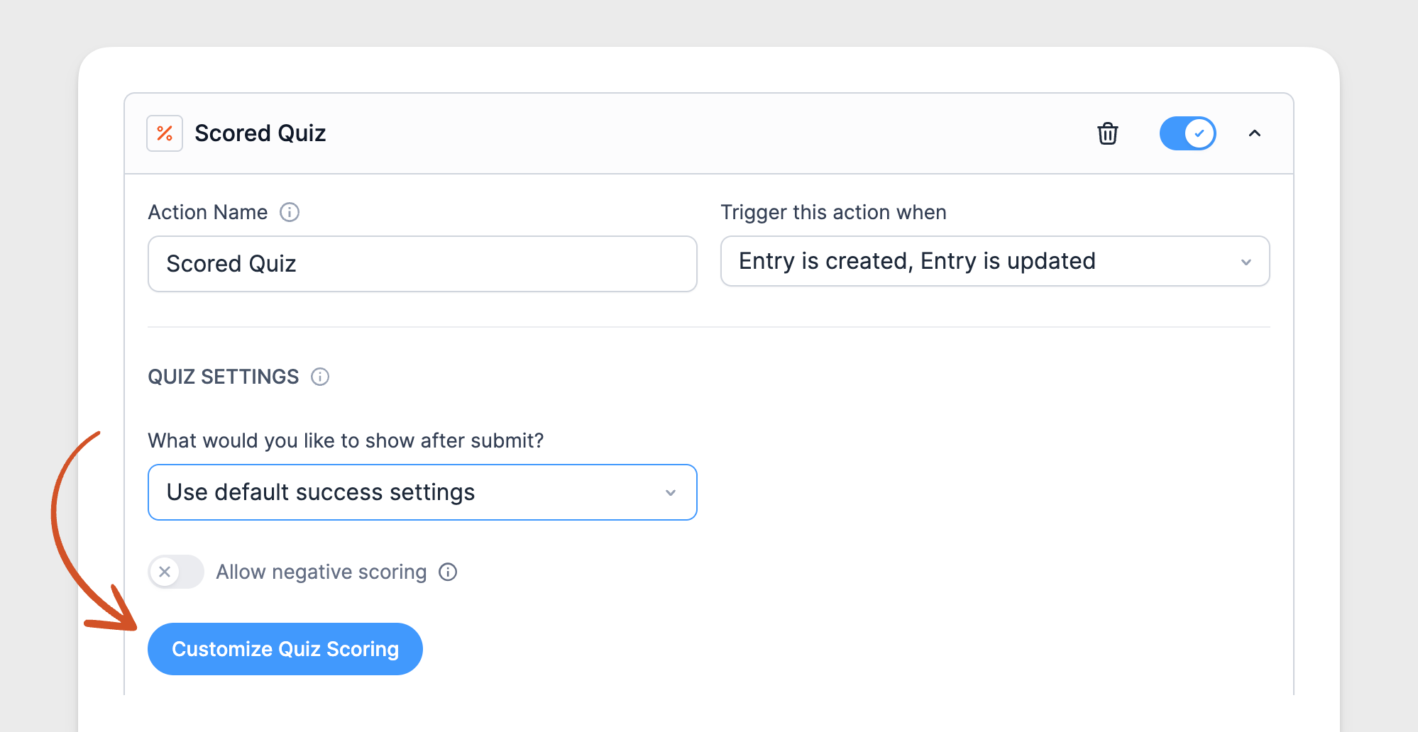 Quiz maker Customize Quiz Scoring