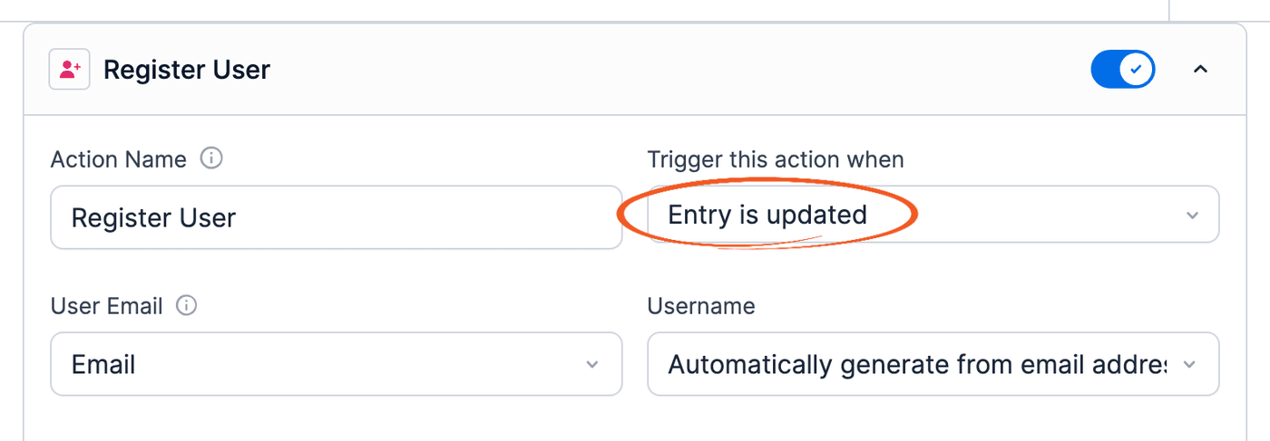 Register Approval Action Triggers - Entry is updated Register Approval Action Triggers - Entry is updated