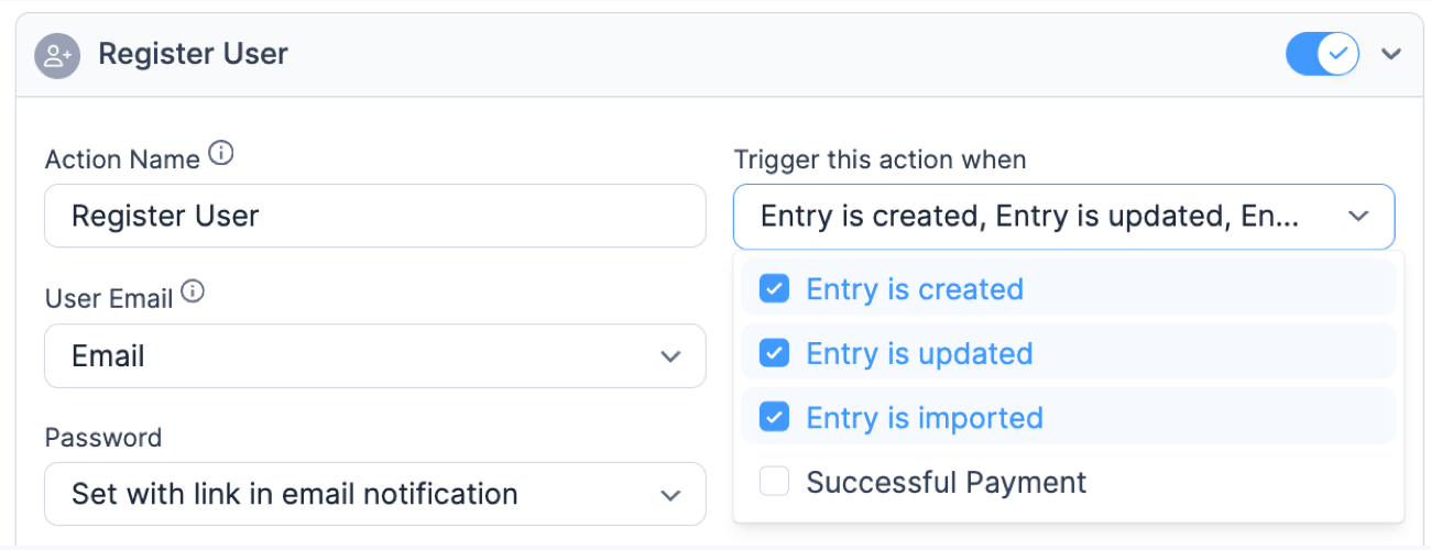Register Trigger Import
