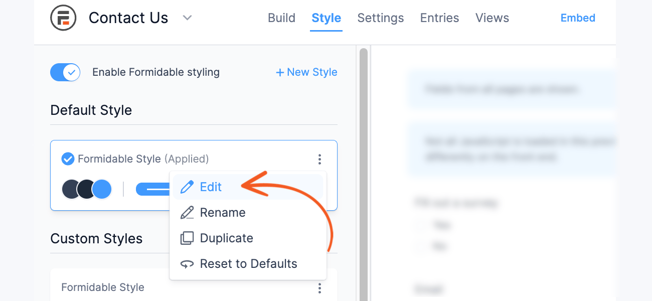 Register Style Select