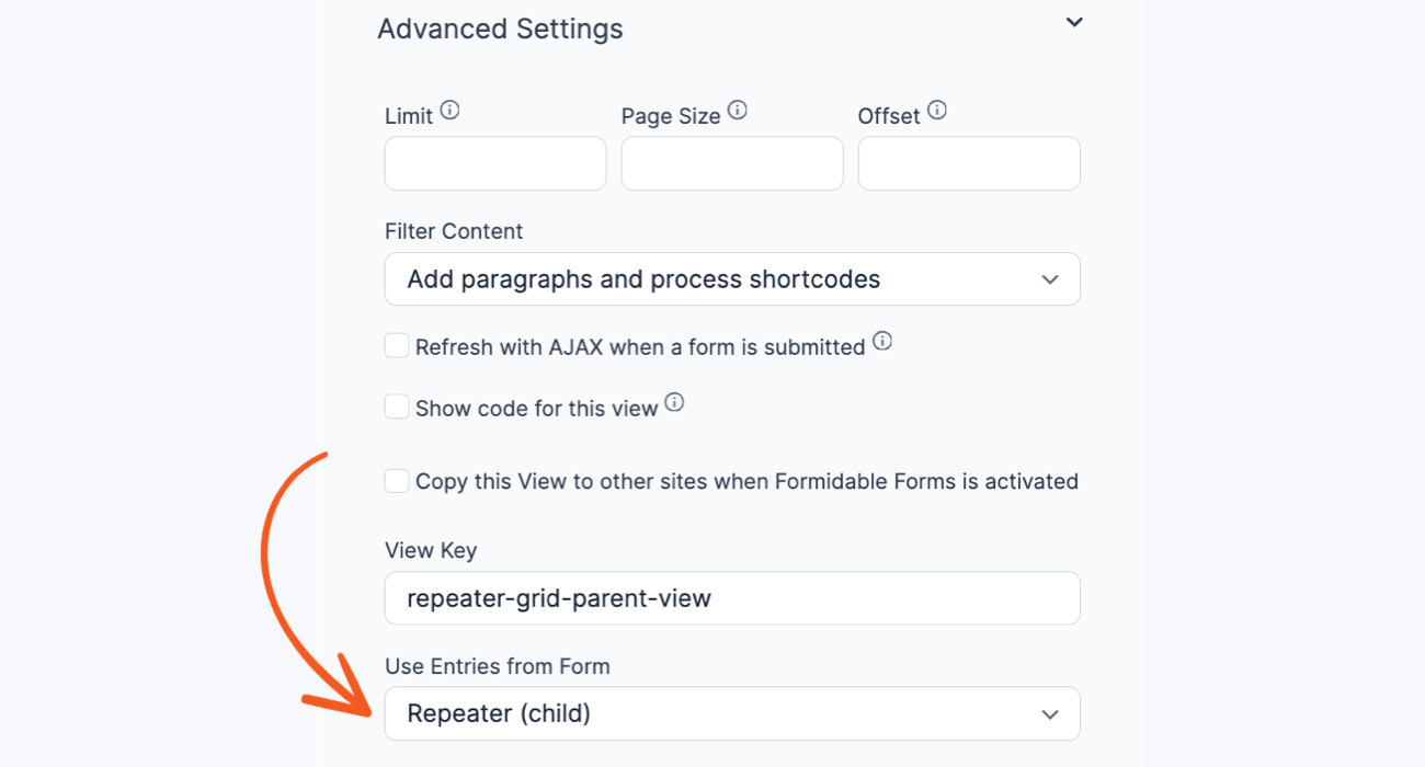Repeatable Section Child View