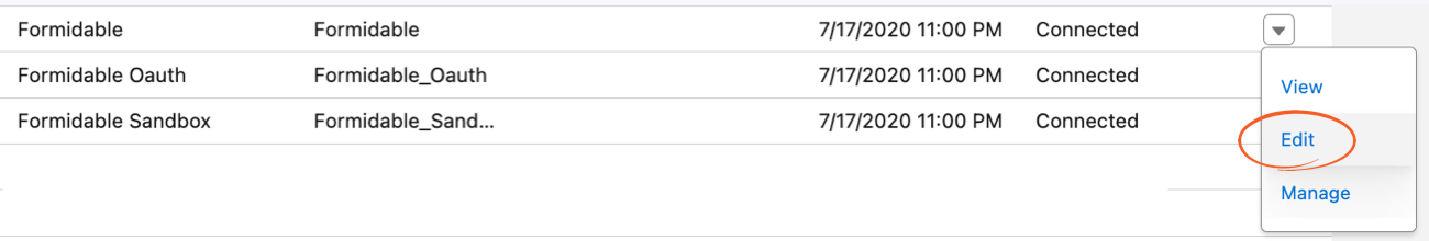 Edit connected App in Salesforce App Manager