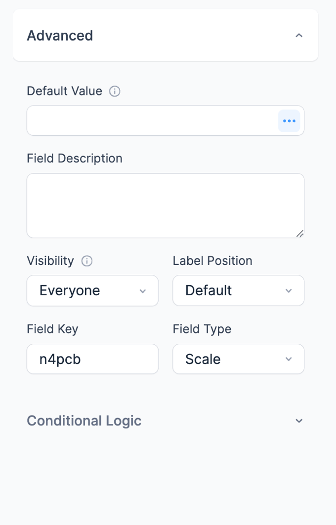 Scale Field Options