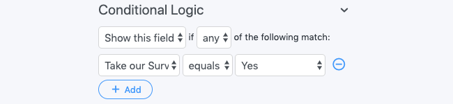 Section Heading Conditional Logic