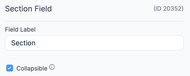 Section Heading Select Collapsible